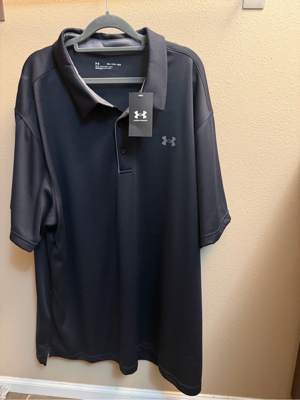 NEW! UNDER ARMOUR Men’s Black Performance Polo Shirts SZ 4XL Golf Athleisure - Picture 9 of 14